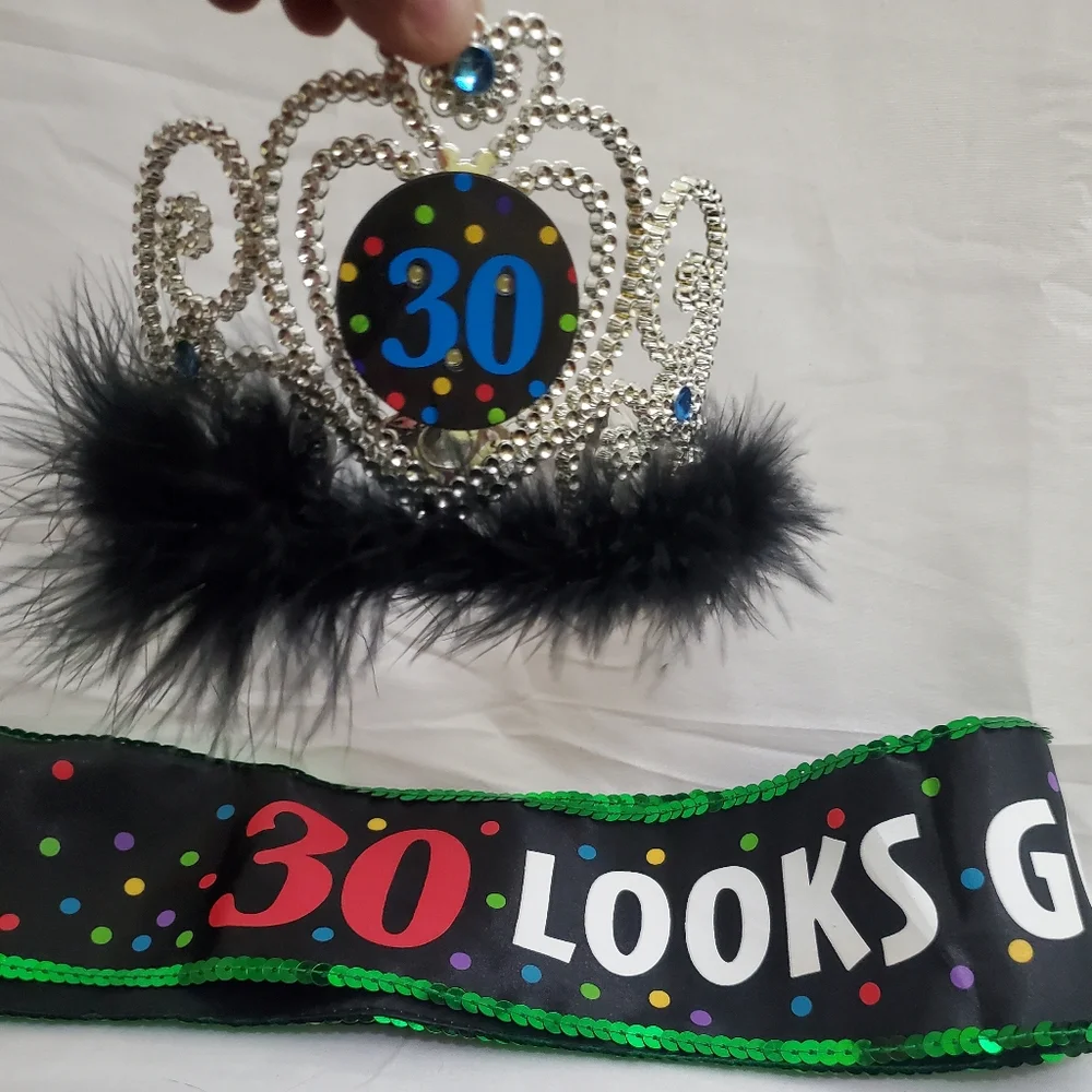 30th Birthday Tiara & Sash NEW